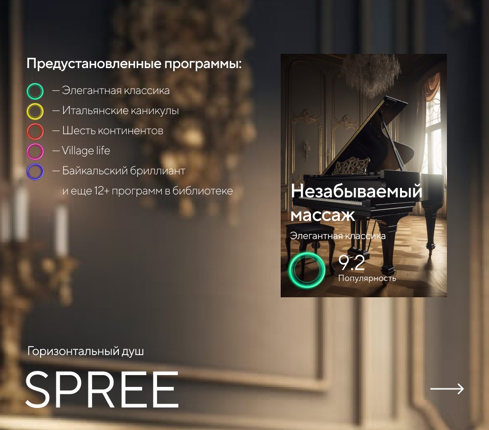 Горизонтальный душ SPREE картинки Rainz SPREE 